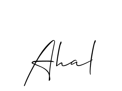 How to make Ahal name signature. Use Allison_Script style for creating short signs online. This is the latest handwritten sign. Ahal signature style 2 images and pictures png