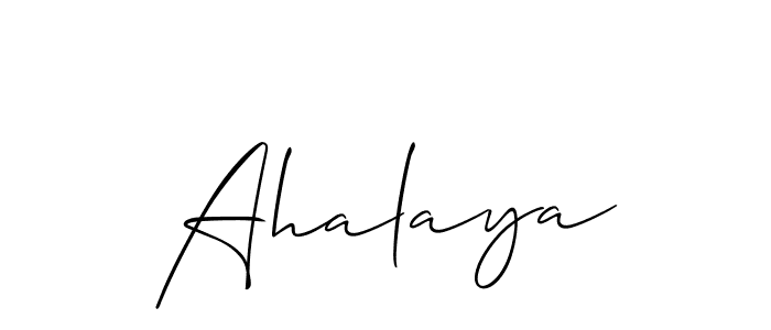 Best and Professional Signature Style for Ahalaya. Allison_Script Best Signature Style Collection. Ahalaya signature style 2 images and pictures png
