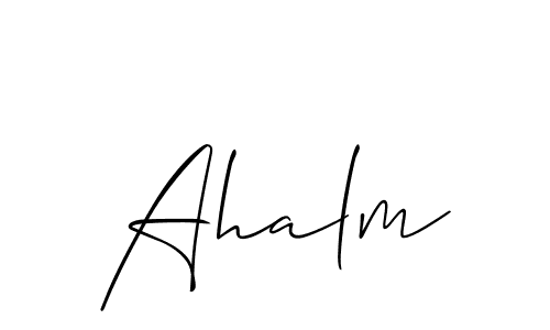 Make a beautiful signature design for name Ahalm. With this signature (Allison_Script) style, you can create a handwritten signature for free. Ahalm signature style 2 images and pictures png