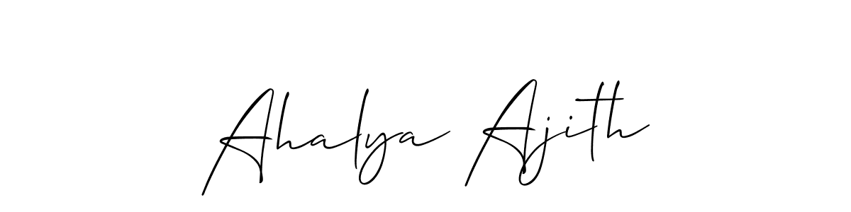 Also we have Ahalya Ajith name is the best signature style. Create professional handwritten signature collection using Allison_Script autograph style. Ahalya Ajith signature style 2 images and pictures png