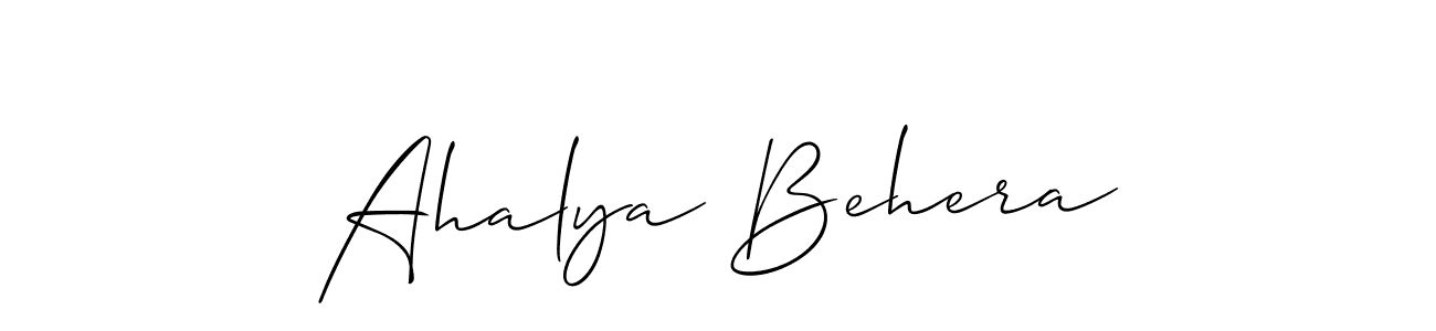 Design your own signature with our free online signature maker. With this signature software, you can create a handwritten (Allison_Script) signature for name Ahalya Behera. Ahalya Behera signature style 2 images and pictures png