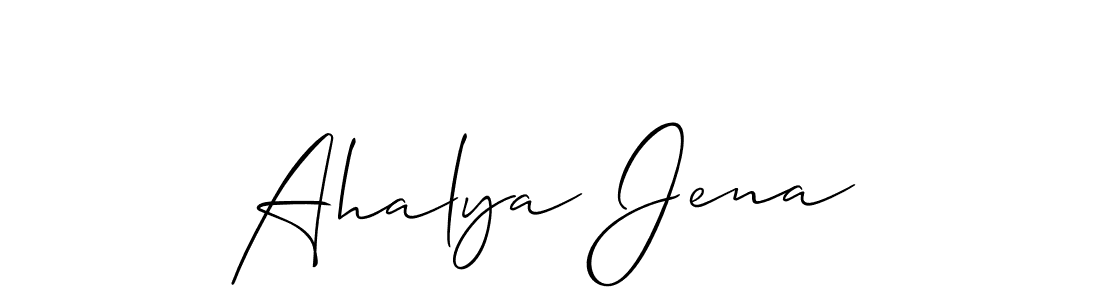 You should practise on your own different ways (Allison_Script) to write your name (Ahalya Jena) in signature. don't let someone else do it for you. Ahalya Jena signature style 2 images and pictures png