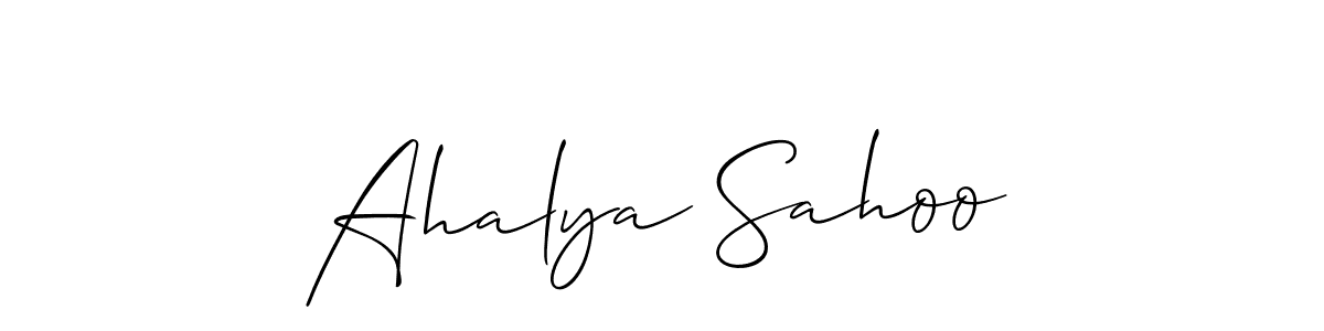 Also You can easily find your signature by using the search form. We will create Ahalya Sahoo name handwritten signature images for you free of cost using Allison_Script sign style. Ahalya Sahoo signature style 2 images and pictures png