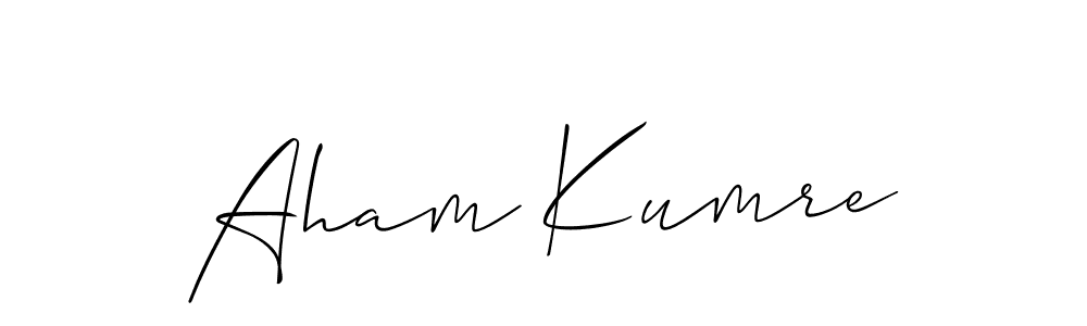 You should practise on your own different ways (Allison_Script) to write your name (Aham Kumre) in signature. don't let someone else do it for you. Aham Kumre signature style 2 images and pictures png