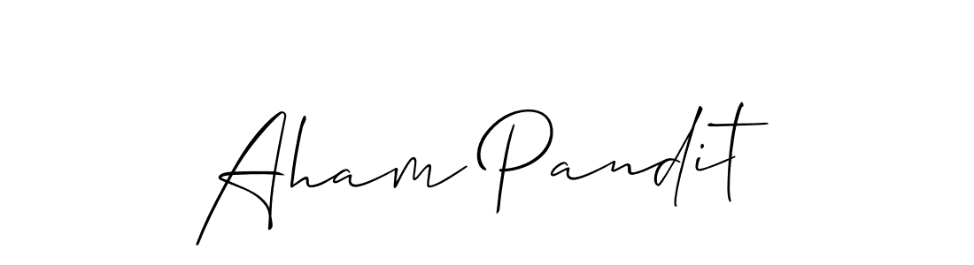 Use a signature maker to create a handwritten signature online. With this signature software, you can design (Allison_Script) your own signature for name Aham Pandit. Aham Pandit signature style 2 images and pictures png