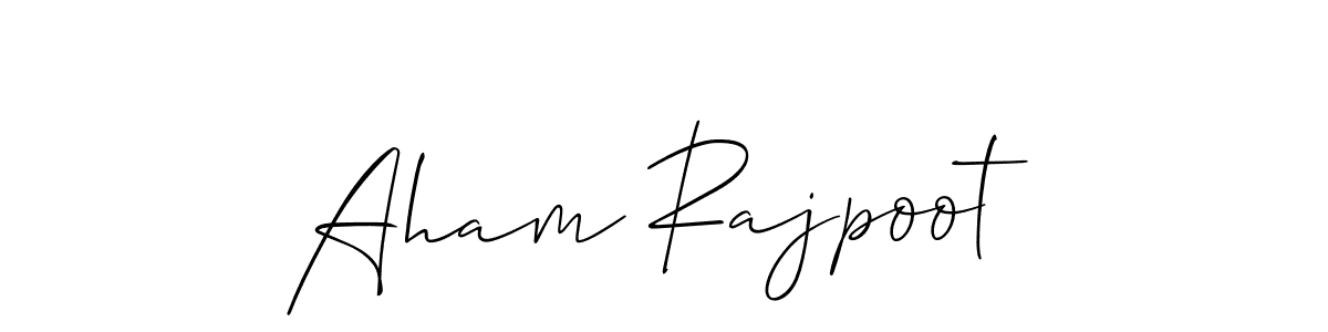 Make a beautiful signature design for name Aham Rajpoot. With this signature (Allison_Script) style, you can create a handwritten signature for free. Aham Rajpoot signature style 2 images and pictures png