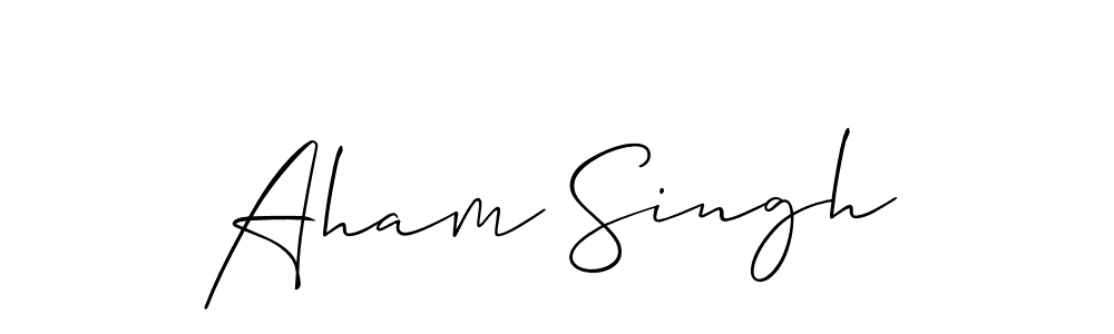 Make a beautiful signature design for name Aham Singh. With this signature (Allison_Script) style, you can create a handwritten signature for free. Aham Singh signature style 2 images and pictures png