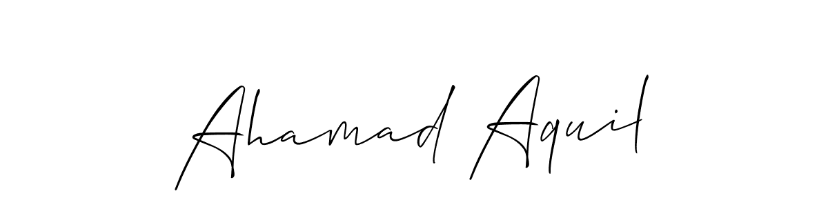 How to make Ahamad Aquil signature? Allison_Script is a professional autograph style. Create handwritten signature for Ahamad Aquil name. Ahamad Aquil signature style 2 images and pictures png