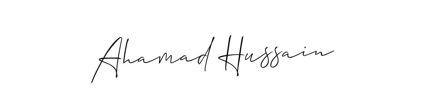 It looks lik you need a new signature style for name Ahamad Hussain. Design unique handwritten (Allison_Script) signature with our free signature maker in just a few clicks. Ahamad Hussain signature style 2 images and pictures png
