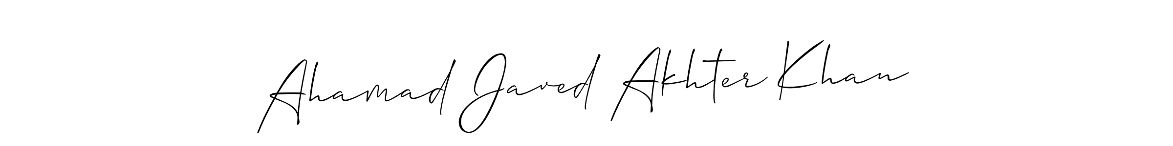 Use a signature maker to create a handwritten signature online. With this signature software, you can design (Allison_Script) your own signature for name Ahamad Javed Akhter Khan. Ahamad Javed Akhter Khan signature style 2 images and pictures png