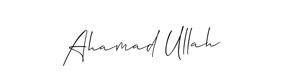 The best way (Allison_Script) to make a short signature is to pick only two or three words in your name. The name Ahamad Ullah include a total of six letters. For converting this name. Ahamad Ullah signature style 2 images and pictures png