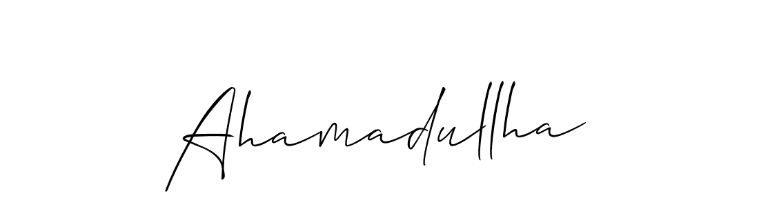 Allison_Script is a professional signature style that is perfect for those who want to add a touch of class to their signature. It is also a great choice for those who want to make their signature more unique. Get Ahamadullha name to fancy signature for free. Ahamadullha signature style 2 images and pictures png