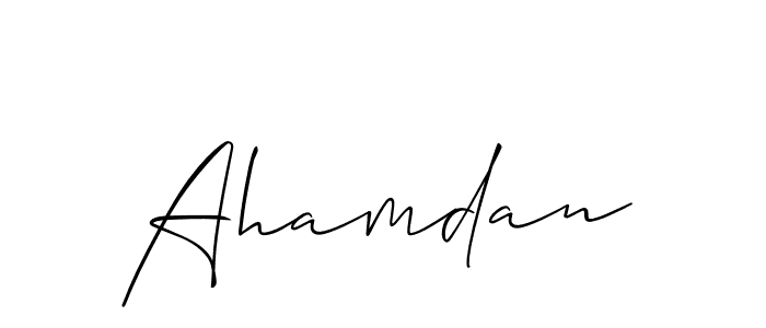 How to make Ahamdan signature? Allison_Script is a professional autograph style. Create handwritten signature for Ahamdan name. Ahamdan signature style 2 images and pictures png