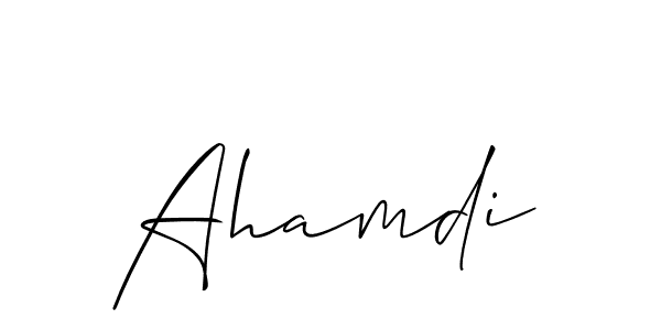 How to make Ahamdi signature? Allison_Script is a professional autograph style. Create handwritten signature for Ahamdi name. Ahamdi signature style 2 images and pictures png