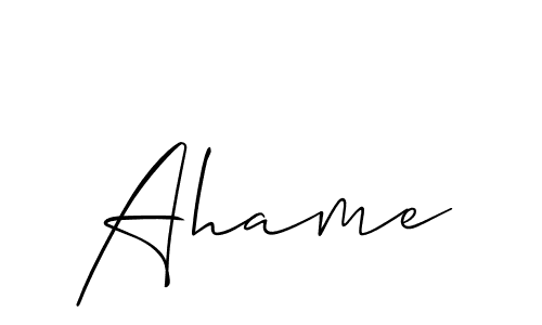 Make a beautiful signature design for name Ahame. With this signature (Allison_Script) style, you can create a handwritten signature for free. Ahame signature style 2 images and pictures png