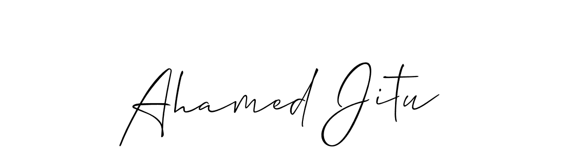 It looks lik you need a new signature style for name Ahamed Jitu. Design unique handwritten (Allison_Script) signature with our free signature maker in just a few clicks. Ahamed Jitu signature style 2 images and pictures png