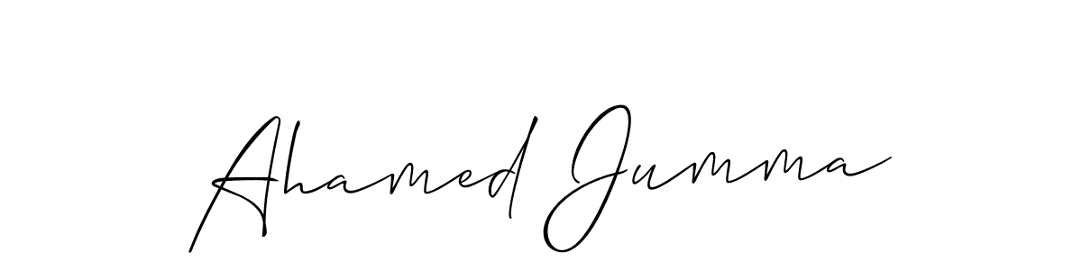 The best way (Allison_Script) to make a short signature is to pick only two or three words in your name. The name Ahamed Jumma include a total of six letters. For converting this name. Ahamed Jumma signature style 2 images and pictures png