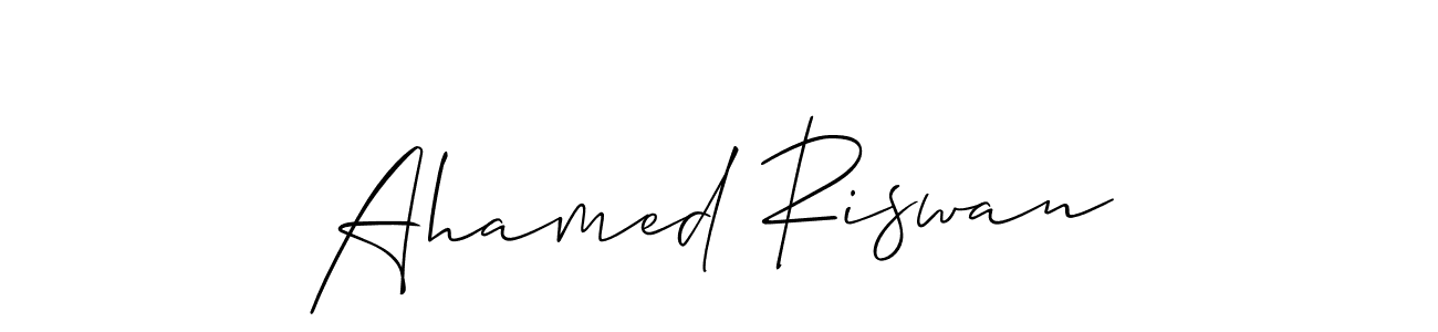 Make a beautiful signature design for name Ahamed Riswan. With this signature (Allison_Script) style, you can create a handwritten signature for free. Ahamed Riswan signature style 2 images and pictures png