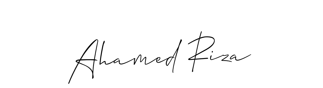 How to make Ahamed Riza name signature. Use Allison_Script style for creating short signs online. This is the latest handwritten sign. Ahamed Riza signature style 2 images and pictures png