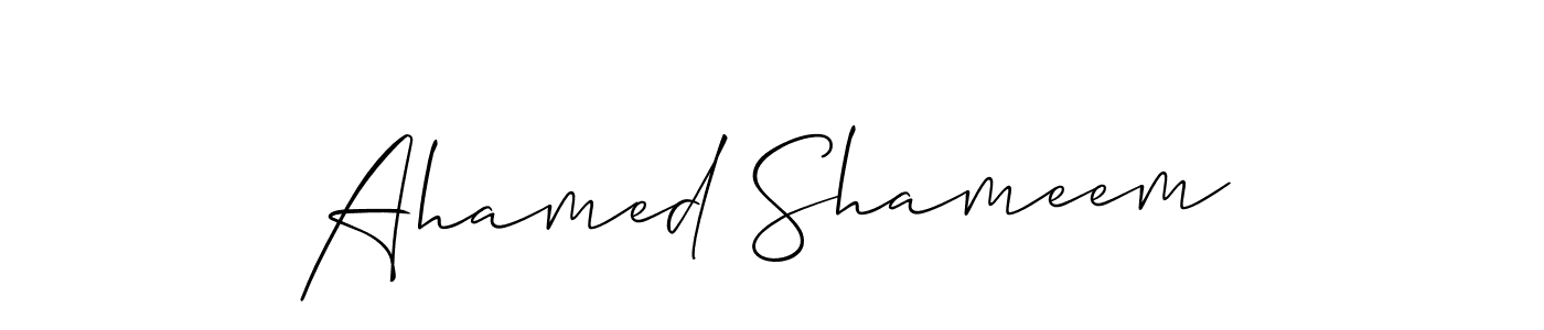 It looks lik you need a new signature style for name Ahamed Shameem. Design unique handwritten (Allison_Script) signature with our free signature maker in just a few clicks. Ahamed Shameem signature style 2 images and pictures png