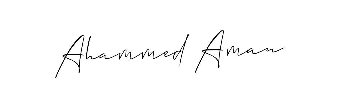 How to make Ahammed Aman name signature. Use Allison_Script style for creating short signs online. This is the latest handwritten sign. Ahammed Aman signature style 2 images and pictures png