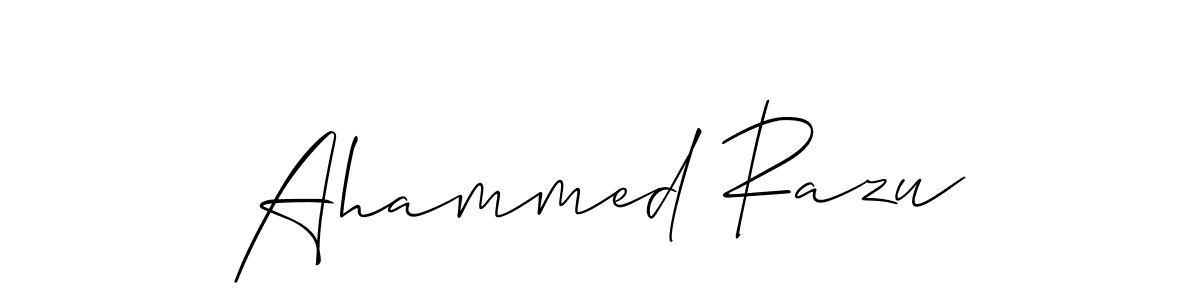 You should practise on your own different ways (Allison_Script) to write your name (Ahammed Razu) in signature. don't let someone else do it for you. Ahammed Razu signature style 2 images and pictures png