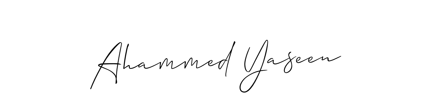 Ahammed Yaseen stylish signature style. Best Handwritten Sign (Allison_Script) for my name. Handwritten Signature Collection Ideas for my name Ahammed Yaseen. Ahammed Yaseen signature style 2 images and pictures png