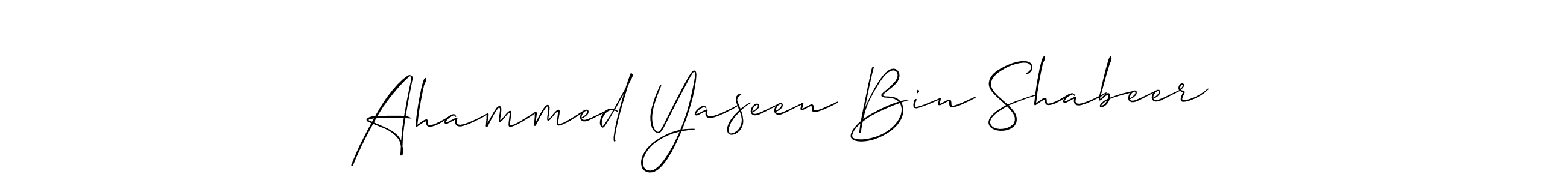 Ahammed Yaseen Bin Shabeer stylish signature style. Best Handwritten Sign (Allison_Script) for my name. Handwritten Signature Collection Ideas for my name Ahammed Yaseen Bin Shabeer. Ahammed Yaseen Bin Shabeer signature style 2 images and pictures png