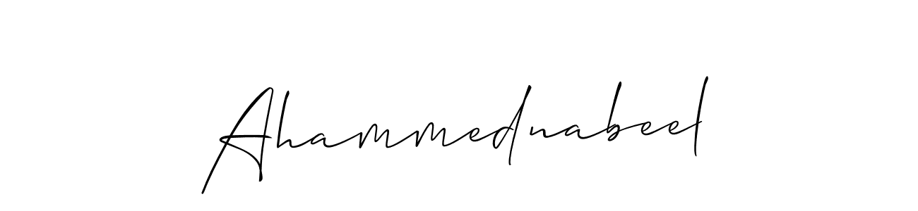 Use a signature maker to create a handwritten signature online. With this signature software, you can design (Allison_Script) your own signature for name Ahammednabeel. Ahammednabeel signature style 2 images and pictures png