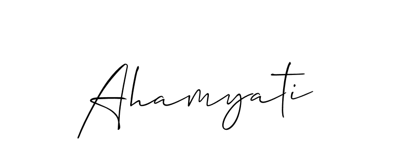How to make Ahamyati signature? Allison_Script is a professional autograph style. Create handwritten signature for Ahamyati name. Ahamyati signature style 2 images and pictures png