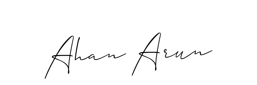 Best and Professional Signature Style for Ahan Arun. Allison_Script Best Signature Style Collection. Ahan Arun signature style 2 images and pictures png