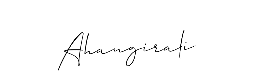 You should practise on your own different ways (Allison_Script) to write your name (Ahangirali) in signature. don't let someone else do it for you. Ahangirali signature style 2 images and pictures png