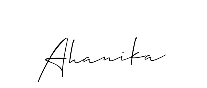 How to make Ahanika name signature. Use Allison_Script style for creating short signs online. This is the latest handwritten sign. Ahanika signature style 2 images and pictures png