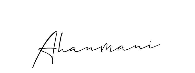 The best way (Allison_Script) to make a short signature is to pick only two or three words in your name. The name Ahanmani include a total of six letters. For converting this name. Ahanmani signature style 2 images and pictures png