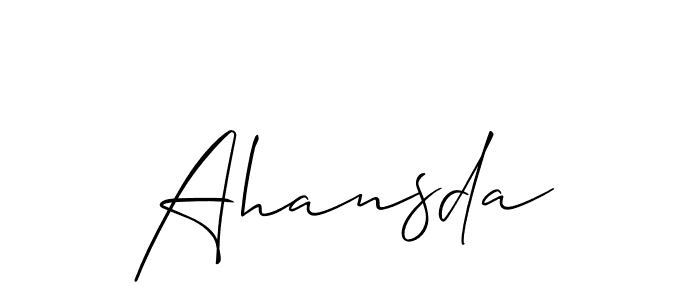 How to make Ahansda signature? Allison_Script is a professional autograph style. Create handwritten signature for Ahansda name. Ahansda signature style 2 images and pictures png