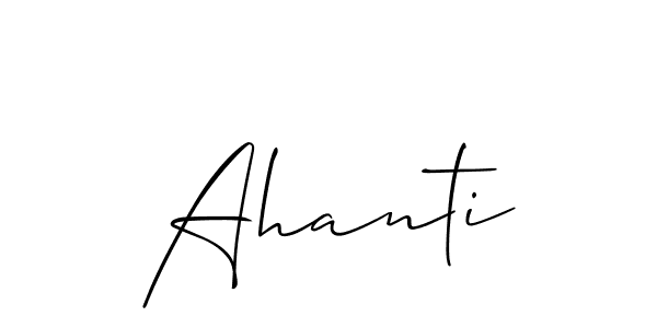 Use a signature maker to create a handwritten signature online. With this signature software, you can design (Allison_Script) your own signature for name Ahanti. Ahanti signature style 2 images and pictures png