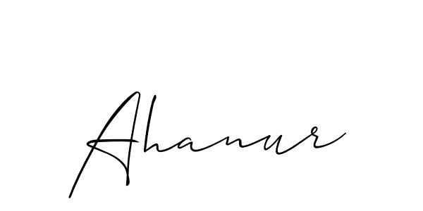 Create a beautiful signature design for name Ahanur. With this signature (Allison_Script) fonts, you can make a handwritten signature for free. Ahanur signature style 2 images and pictures png