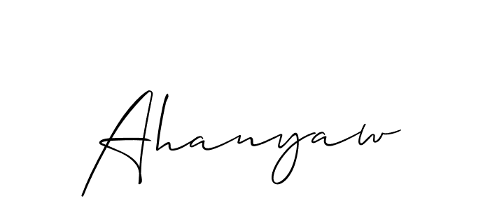 How to make Ahanyaw signature? Allison_Script is a professional autograph style. Create handwritten signature for Ahanyaw name. Ahanyaw signature style 2 images and pictures png