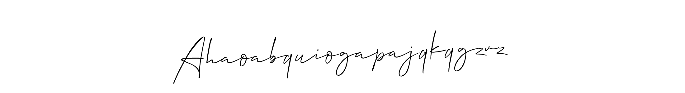 How to Draw Ahaoabquiogapajqkqgzvz signature style? Allison_Script is a latest design signature styles for name Ahaoabquiogapajqkqgzvz. Ahaoabquiogapajqkqgzvz signature style 2 images and pictures png