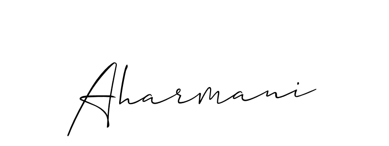 Make a beautiful signature design for name Aharmani. With this signature (Allison_Script) style, you can create a handwritten signature for free. Aharmani signature style 2 images and pictures png