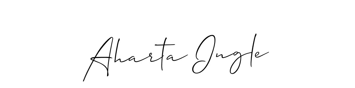 How to make Aharta Ingle signature? Allison_Script is a professional autograph style. Create handwritten signature for Aharta Ingle name. Aharta Ingle signature style 2 images and pictures png