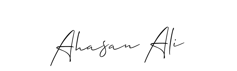 You should practise on your own different ways (Allison_Script) to write your name (Ahasan Ali) in signature. don't let someone else do it for you. Ahasan Ali signature style 2 images and pictures png