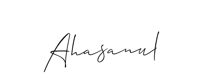 You should practise on your own different ways (Allison_Script) to write your name (Ahasanul) in signature. don't let someone else do it for you. Ahasanul signature style 2 images and pictures png