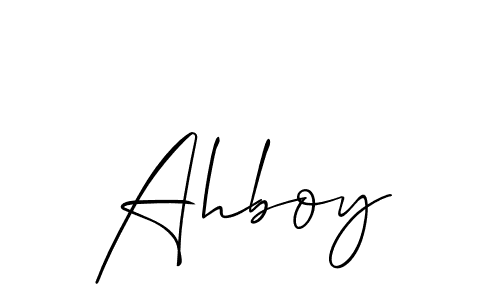 The best way (Allison_Script) to make a short signature is to pick only two or three words in your name. The name Ahboy include a total of six letters. For converting this name. Ahboy signature style 2 images and pictures png