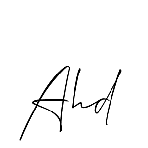 You should practise on your own different ways (Allison_Script) to write your name (Ahd) in signature. don't let someone else do it for you. Ahd signature style 2 images and pictures png