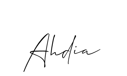 if you are searching for the best signature style for your name Ahdia. so please give up your signature search. here we have designed multiple signature styles  using Allison_Script. Ahdia signature style 2 images and pictures png