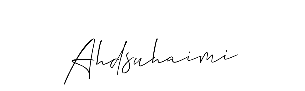 It looks lik you need a new signature style for name Ahdsuhaimi. Design unique handwritten (Allison_Script) signature with our free signature maker in just a few clicks. Ahdsuhaimi signature style 2 images and pictures png