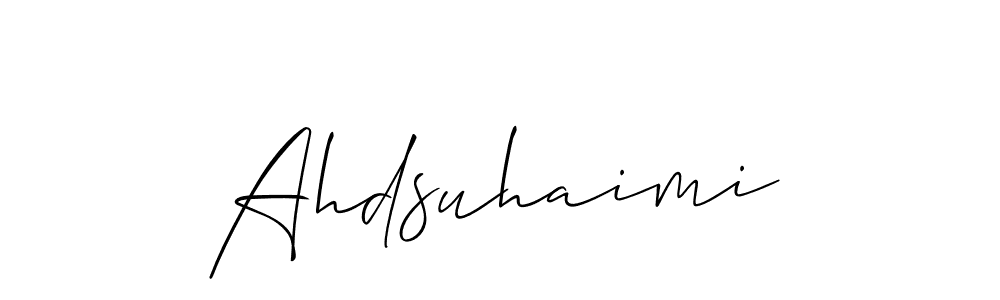 How to Draw Ahdsuhaimi signature style? Allison_Script is a latest design signature styles for name Ahdsuhaimi. Ahdsuhaimi signature style 2 images and pictures png