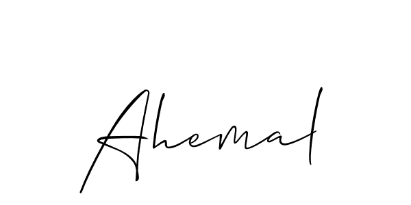 Create a beautiful signature design for name Ahemal. With this signature (Allison_Script) fonts, you can make a handwritten signature for free. Ahemal signature style 2 images and pictures png