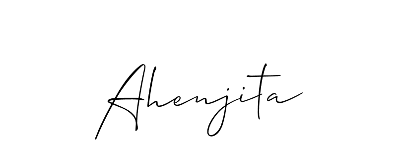 Make a short Ahenjita signature style. Manage your documents anywhere anytime using Allison_Script. Create and add eSignatures, submit forms, share and send files easily. Ahenjita signature style 2 images and pictures png